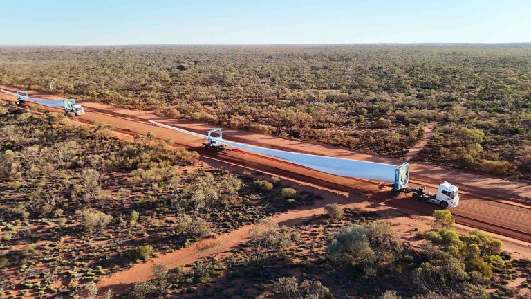 Wind turbine parts arrive at “Australia’s largest” off-grid hybrid renewables power system